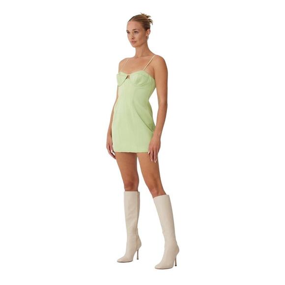 Finders Keepers Dresses & Skirts - Finders Keepers Lime Green Satin Corset Mini Dress NWT Size Small Party